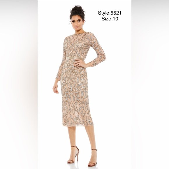 Mac Duggal Dresses & Skirts - Embellished illusion sheath midi dress